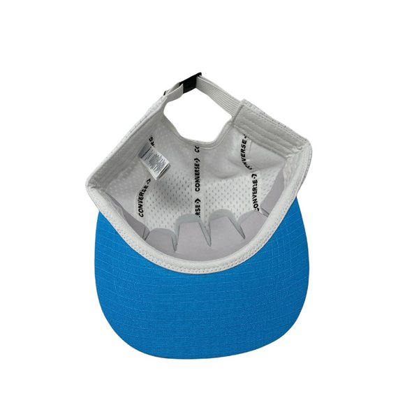 š„HOT SALEš„Converse Mens 10008522-A03 Mesh Camp Cap White Blue Flat Low Brim - Picture 3 of 4